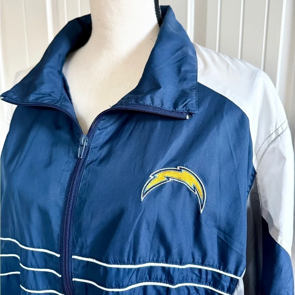 Los Angeles Chargers NFL Windbreaker Jacket Men’s XL Blue Colorblock Full Zip